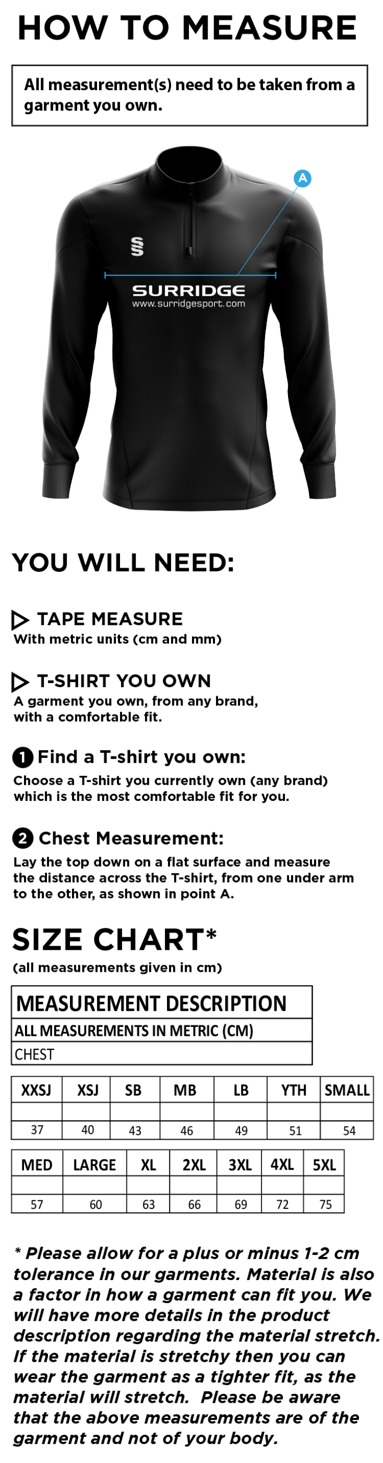 AMS Blade Performance Top : Navy / Maroon / White - Size Guide