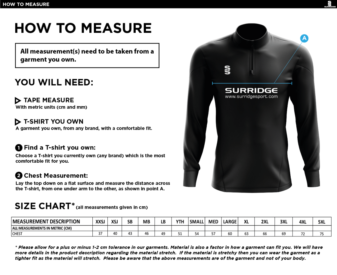 AMS Blade Performance Top : Navy / Maroon / White - Size Guide
