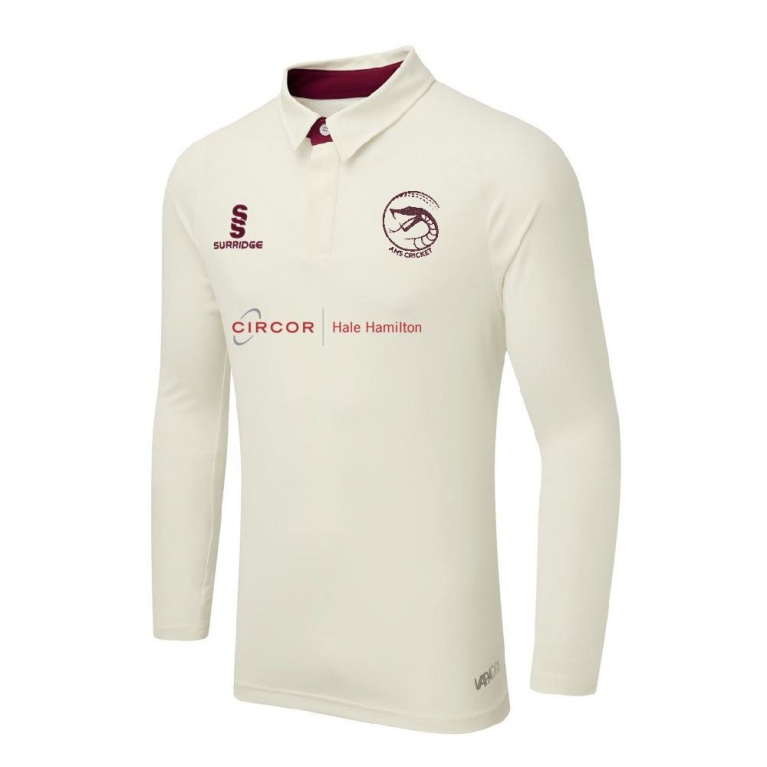 AMS Ergo Long Sleeve Maroon Trim Shirt