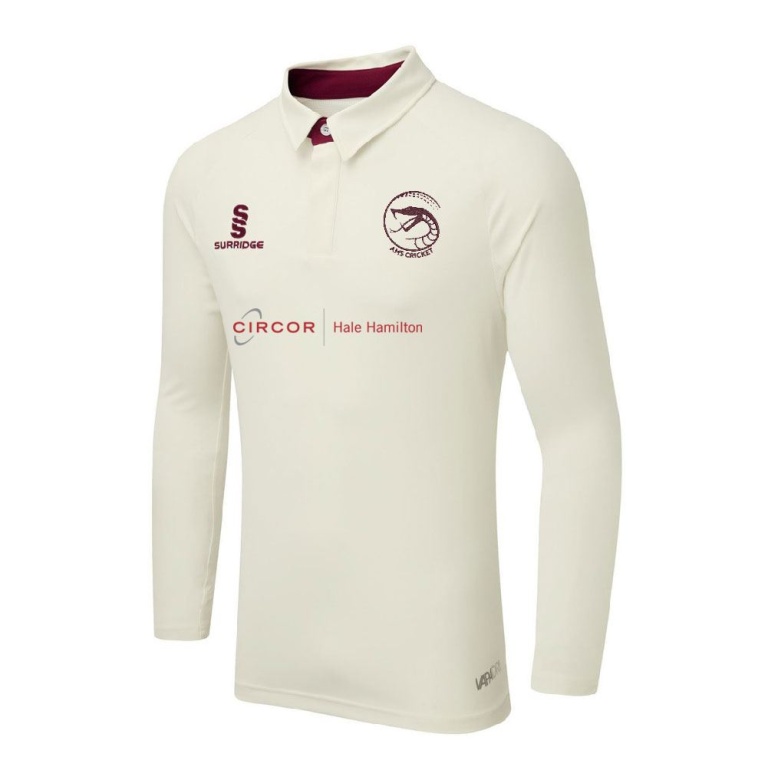 AMS Ergo Long Sleeve Maroon Trim Shirt