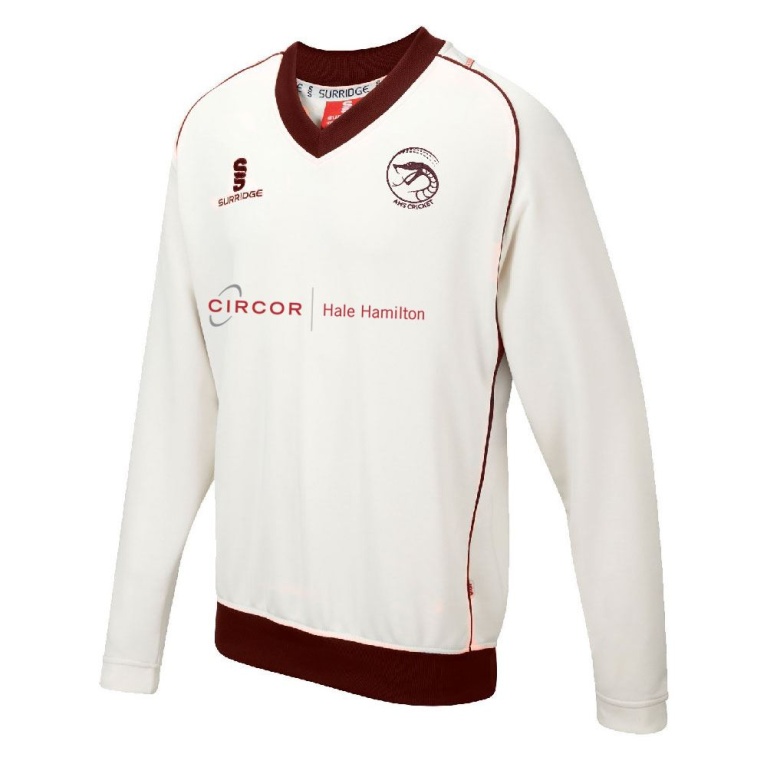 AMS Long Sleeve Sweater Maroon Trim