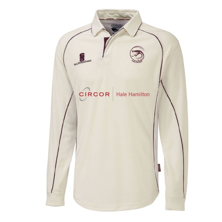 AMS Premier Long Sleeve Maroon Trim Shirt